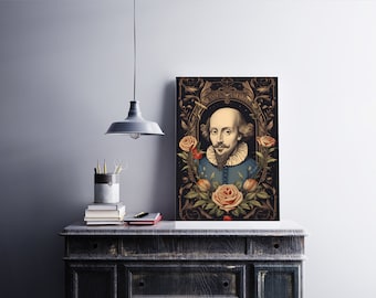 William Shakespeare Art Print: Minimalist Portrait (Digital Download)