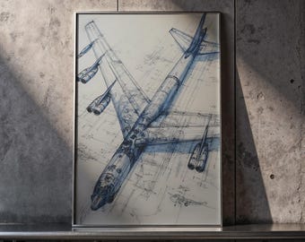 B-52 Stratofortress Blueprint, USAF Flugzeug Kunst (Digitaler Download)