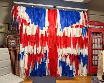 Custom Fringe Backdrop | London | Hen Party | Flag Backdrop | Event Backdrop | Birthday Decor