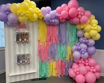 UNICORN PARTY pastelkleurige achtergrond | Verjaardagsachtergrond | Glanzende achtergrond | Aangepaste achtergrond voor feest