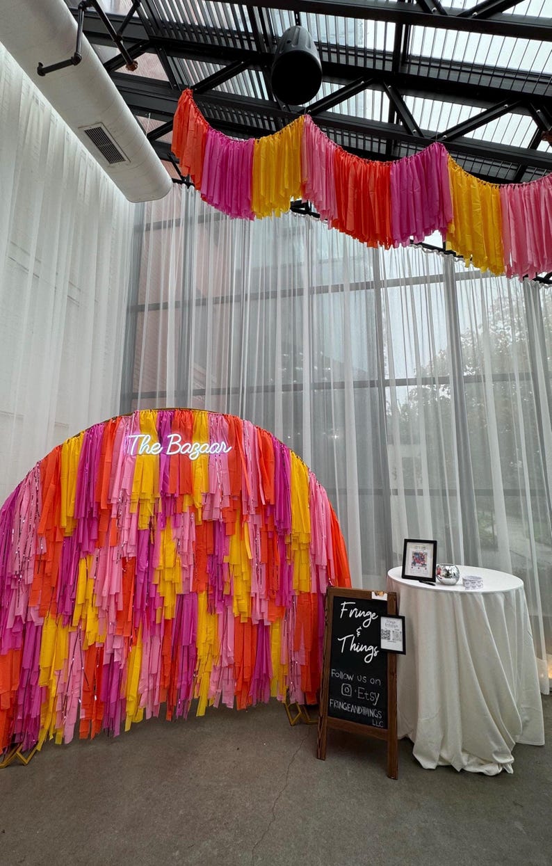 Tequila Sunrise Fringe Backdrop: Photo Booth Decor | Luxury Decor ...