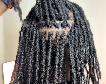 Black Human Hair Loc Extensions | Hand Crafted Sassi Style | 20 Loc Bundle