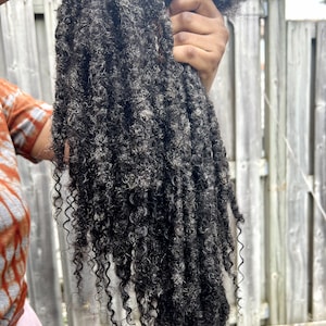 May include: A long, thick bundle of black and gray dreadlocks.