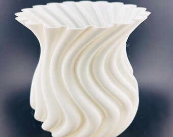 Wavy vase - flower vase - 100% waterproof - - floral arrangement - 3D printing - florist - Perfect for home decor