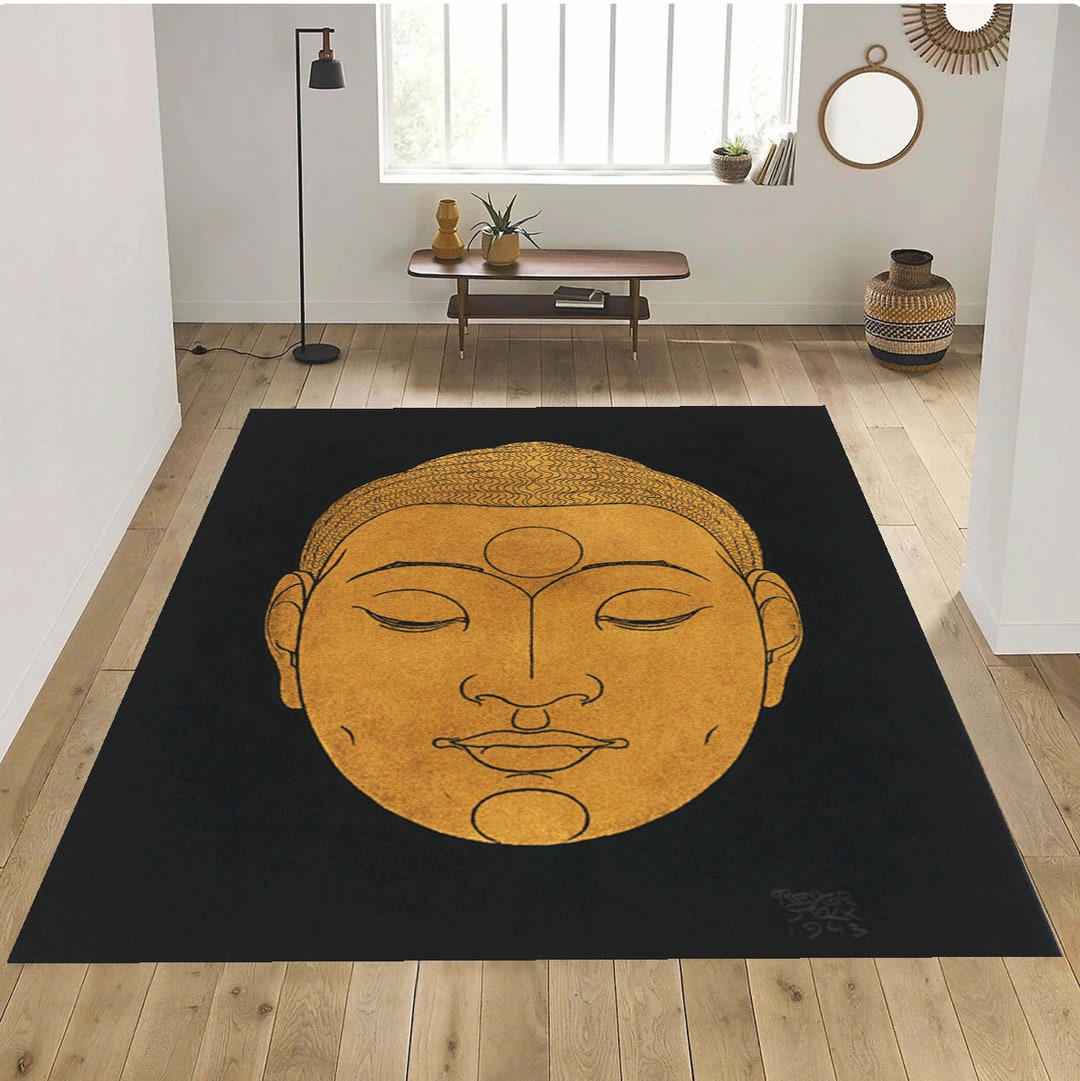 Buddha Rug, Yoga Rug, Buddha Head Area Rug, Buddhist Spiritual Decor - Etsy