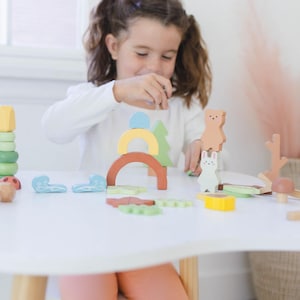Woodland Forest Sensory Bin – Montessori Nature Play Set for Toddlers, Loose Parts Wood Toy for Open-Ended Play, Stacking Toys