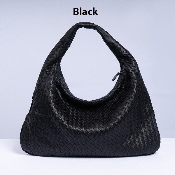 sheepskin leather hobo bag/woven leather bag/women designer bag/luxury bag/women handbags/handwoven handbag