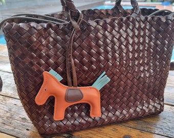 Handcrafted PU Leather Pony Bag Charm - Macaron Colour Palette