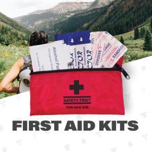 Personalized Mini First Aid Kit – Custom Name Emergency Pouch – Travel Size Medical Kit for Teachers, Students & Hikers