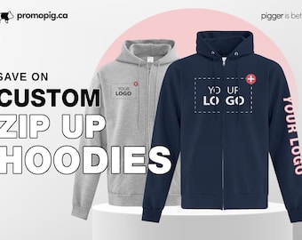 Custom Logo Zip Up Hoodie: Personalized Unisex Sweatshirt