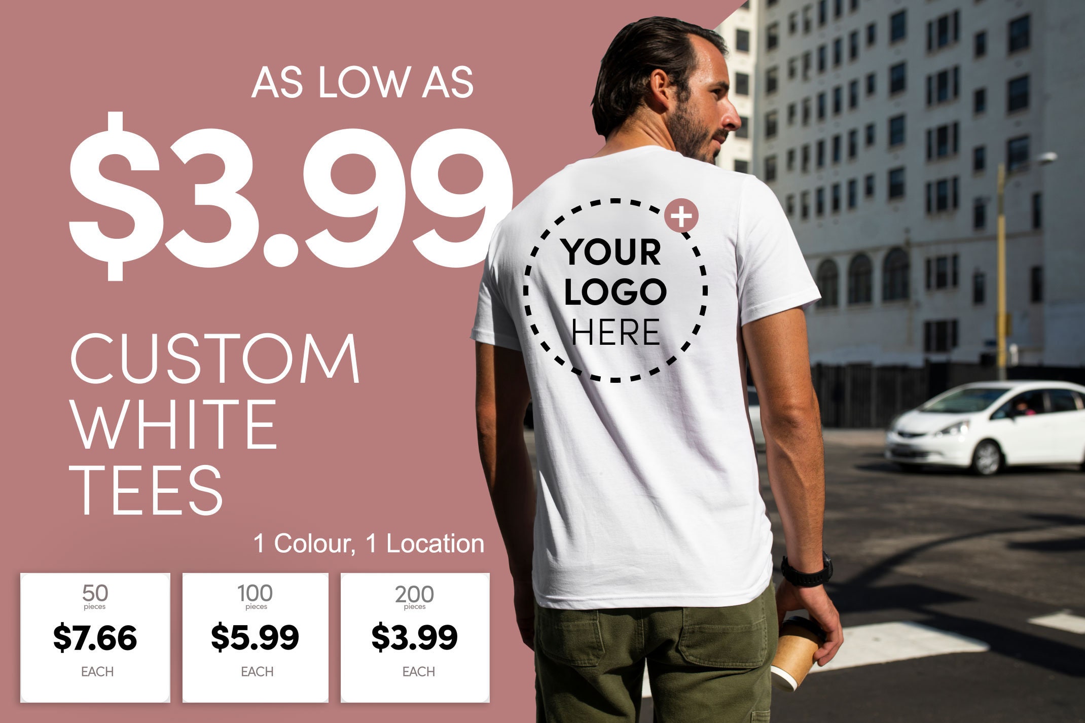 Personalized White T-shirt, Custom Logo Shirts , Company Logo Shirt ...