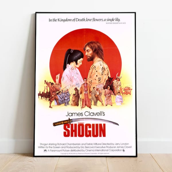 Shogun miniserie vintage print, miniserie print, tv-poster, tv-print, Japanse print