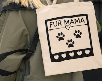 Fur Mama-tygväska | Söt djurälskare-present | Tillbehör för husdjursföräldrar