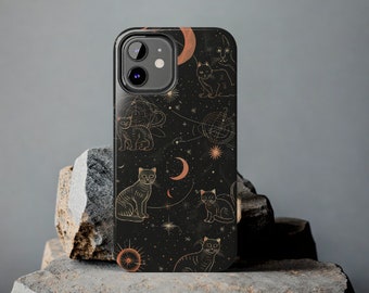 Celestial Phone Case for iphone, Samsung Galaxy and Google Pixel, Cosmic Cat Phone Case, Phone Case for Gift