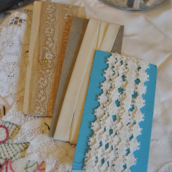 Vanilla Cream, Vintage Lot of Lace & Bias Tape, Opened | Vintage Sewing Packs, Junk Journaling | M Armas Creations