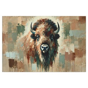 Buffalo Bison II, Lienzo, Listo para colgar, Decoración de pared Arte de pared Lienzo Arte Decoración del hogar