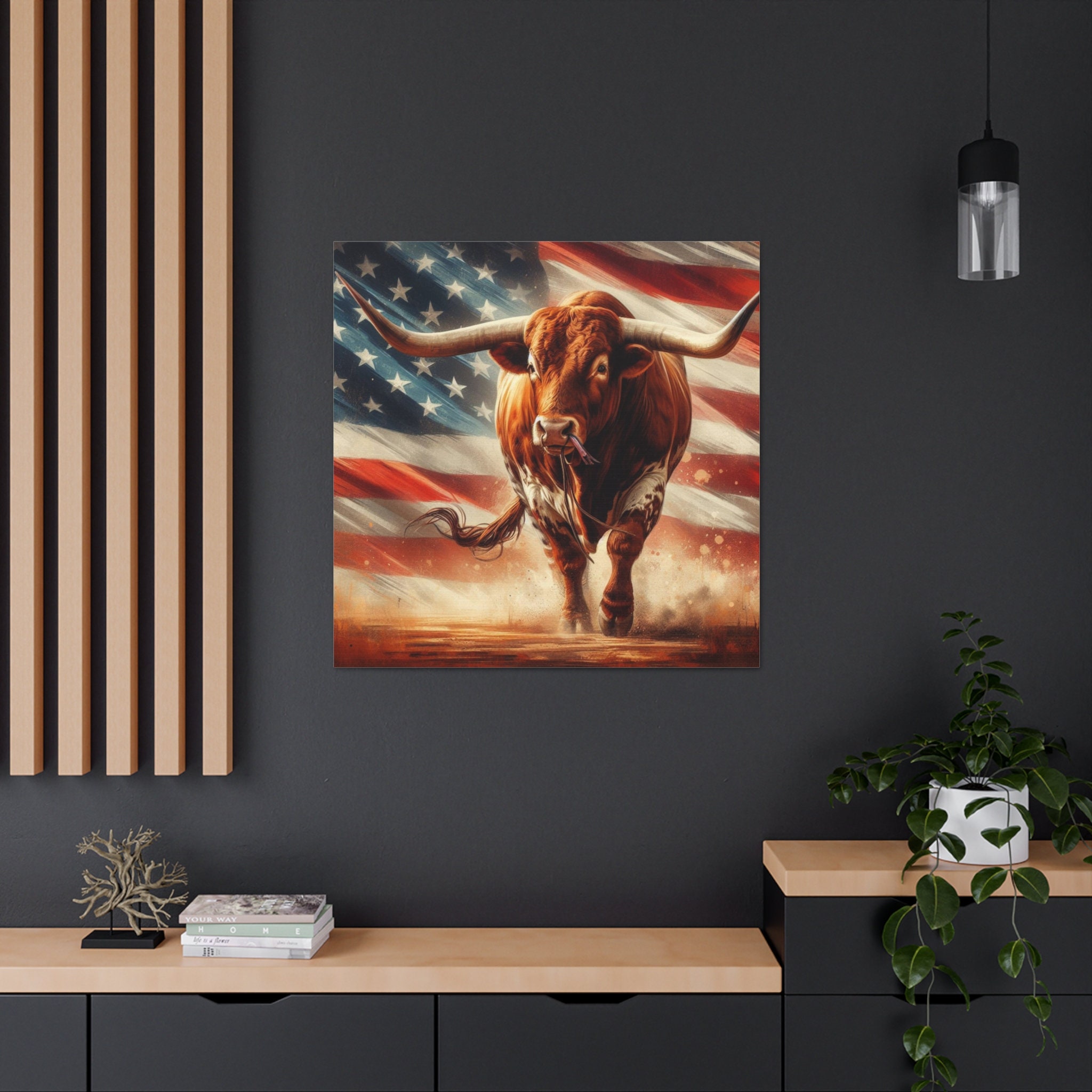 Upgrade Your 48x24 Inches 'Longhorn Rustic Cattle' (Style 2) Canvas To 60x30 Inches main image 1
