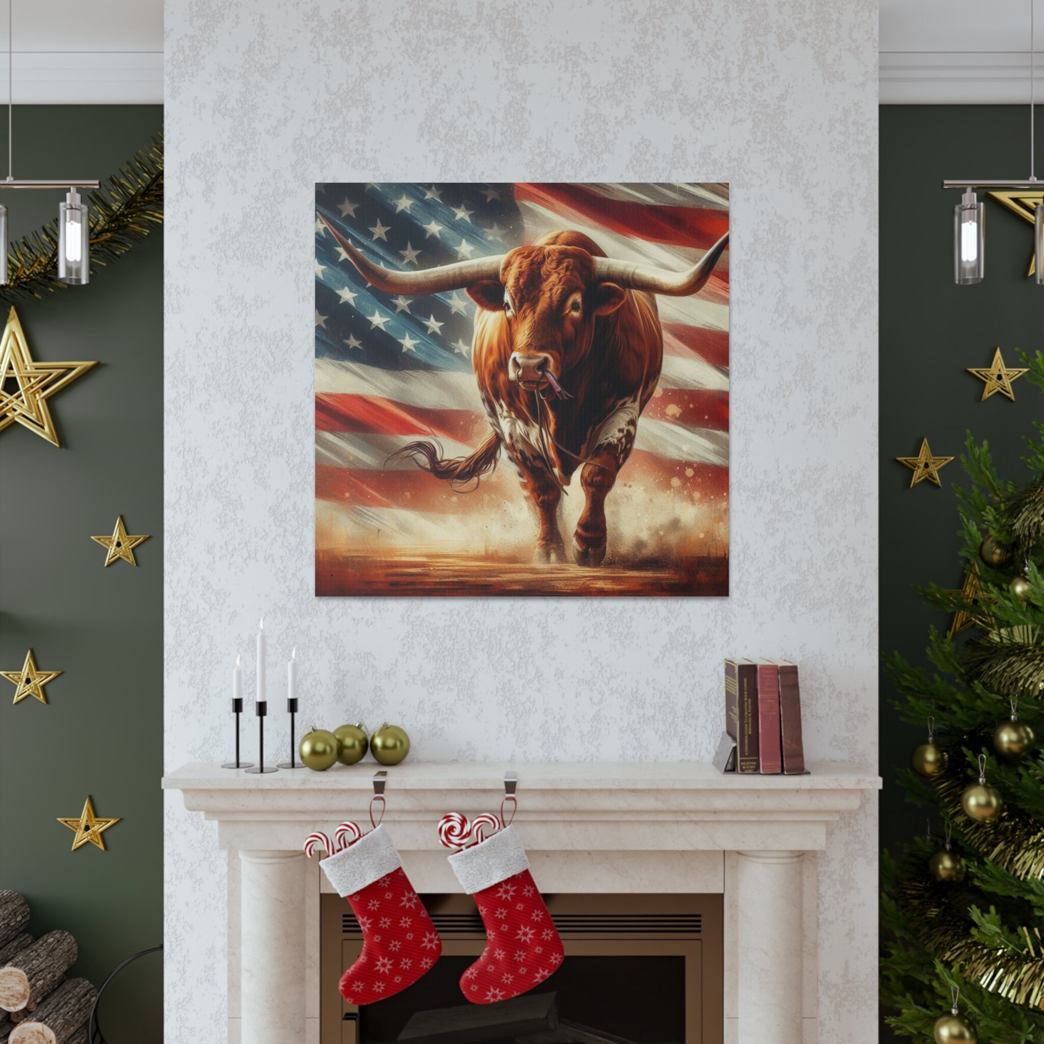 Upgrade Your 48x24 Inches 'Longhorn Rustic Cattle' (Style 2) Canvas To 60x30 Inches main image 0
