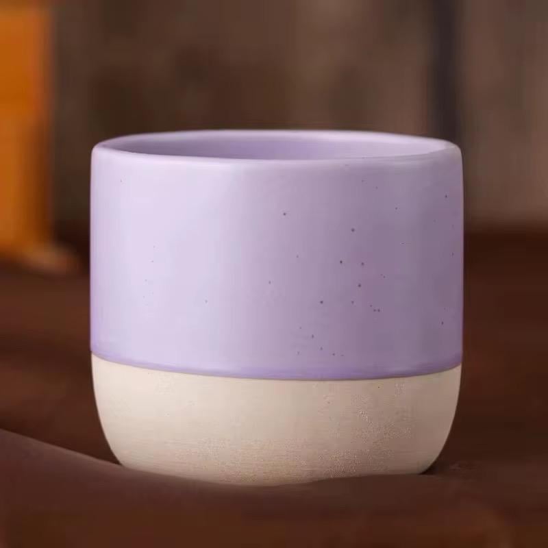 Ceramic Espresso Cups – 6oz Matte Colorblock Coffee Mugs, Stackable ...