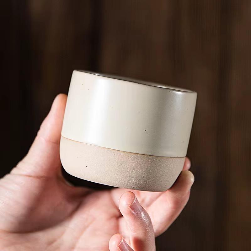 Ceramic Espresso Cups – 6oz Matte Colorblock Coffee Mugs, Stackable ...
