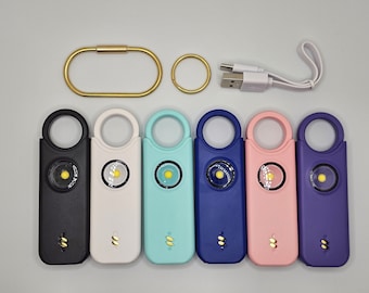 135dB Personal Safety Alarm Keychain with LED Strobe Light