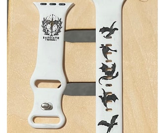 Basgiath Dragon Engraved Silicone Watch Band, Fourth Wing Inspired