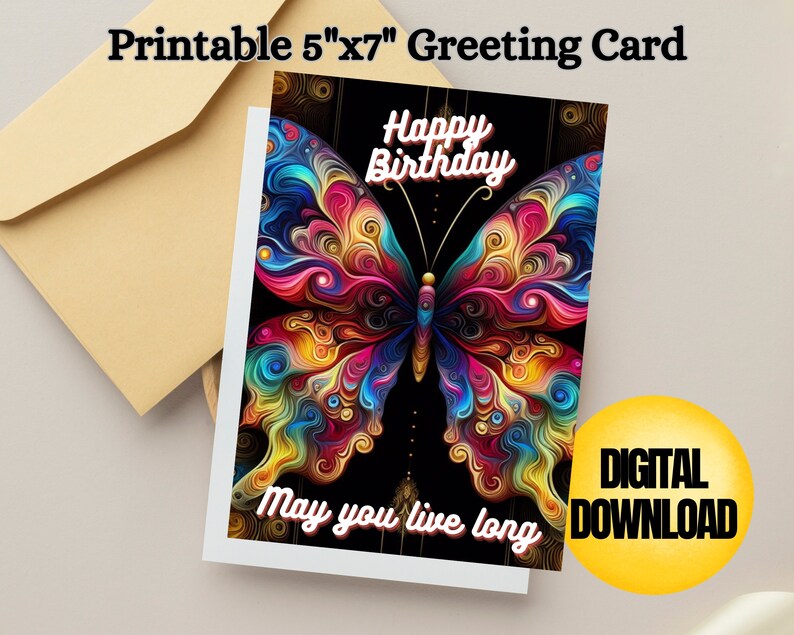 Print at Home Birthday Card, Digital Download, Birthday Card, Printable ...