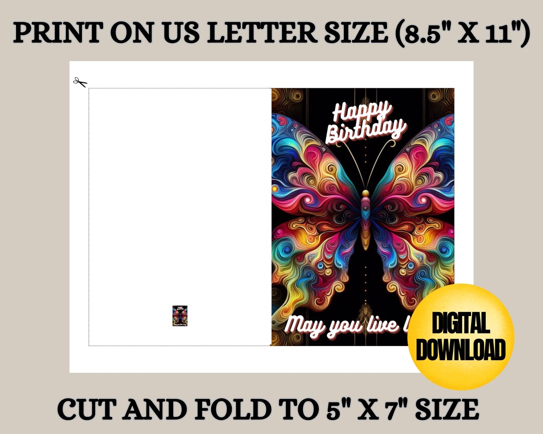 Print at Home Birthday Card, Digital Download, Birthday Card, Printable ...