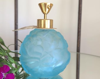 Vintage IRICE Perfume Atomizer Presto Mist AQUA BLUE Roses New Old Stock