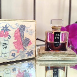 Vintage Lotus D&#39;or Perfume by Lentheric in Original Presentation Box Rare 1930&#39;sto 1940&#39;s