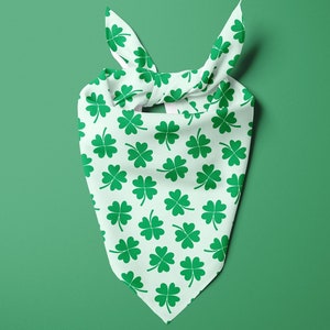 St Patricks Day Shamrocks Dog Bandana -St. Patricks Day Dog Bandana - Green Pet Bandana - Four Leaf Clover Bandana - Shamrock Bandana