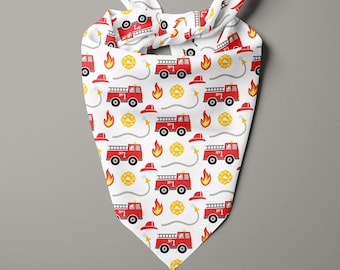 Fire Truck Dog Bandana: Firefighter Pup Accessory