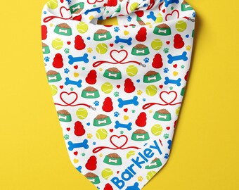 Dogs Favorite Things Bandana: Tie-On Pet Bandana