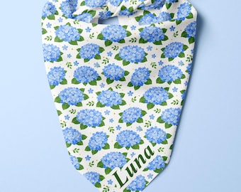 Blue Hydrangea Personalized Dog Bandana