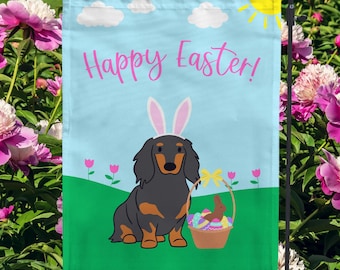 Dachshund Easter Garden Flag - Pick Your Dachshund Color! - Pet Garden Flag - Dachshund Gifts - Doxie Gifts
