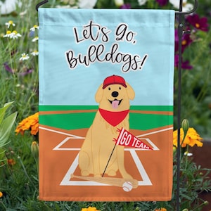 Golden Retriever Baseball Garden Flag: Custom Pet Team Colors