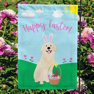 Golden Retriever Easter Garden Flag: Custom Dog Colors