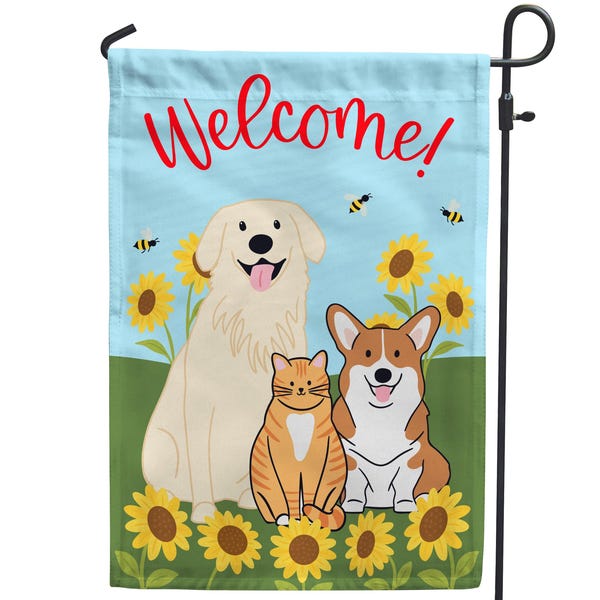 Pick Your Pet Sunflower Garden Flag - Personalized Pet Yard Flag - Summer Garden Flag - Custom Pet Gifts