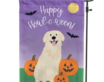 Golden Retriever Halloween Garden Flag: Dog Lover Fall Decor