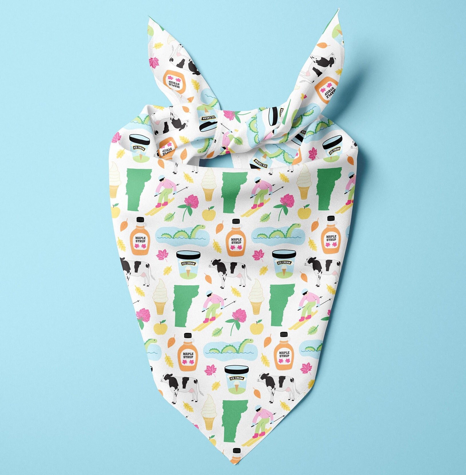 Vermont Bandana for Dogs - Pet Bandana - Cat Bandana - Vermont Gifts - Vermont Dog - Vermont Cat - Tie On Dog Bandana