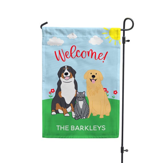 Pick Your Pet Spring Garden Flag - Personalized Pet Yard Flag - Custom Pet Gifts - Family Name Welcome Yard Flag