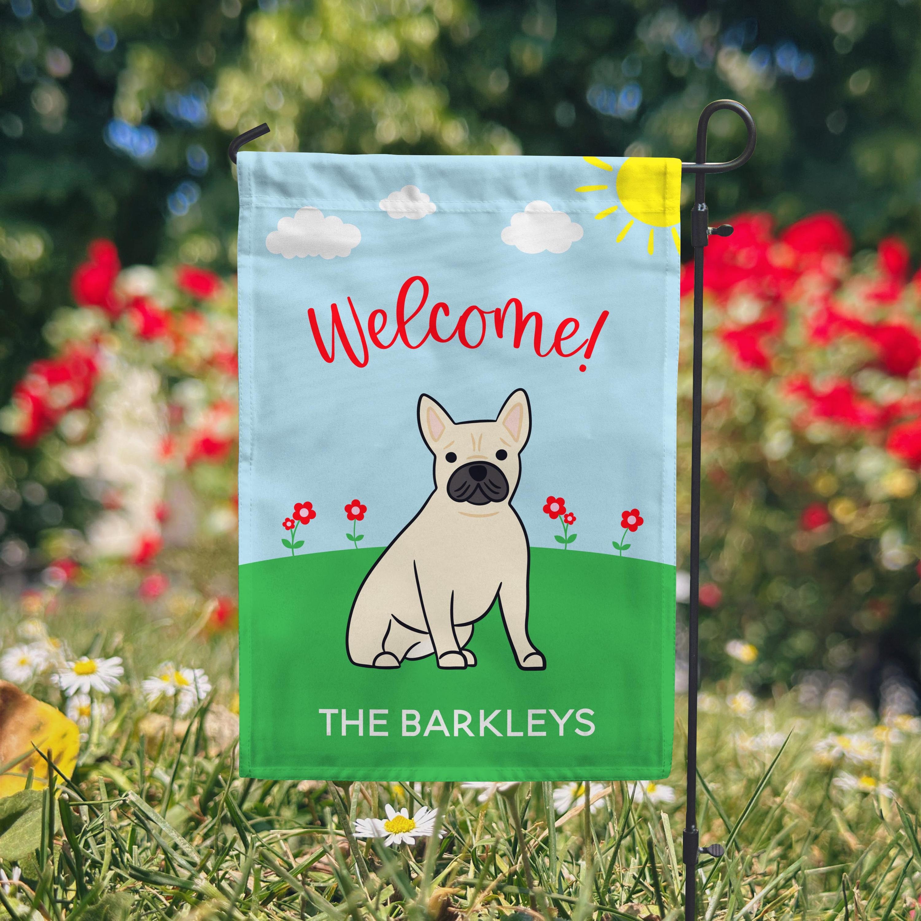 French Bulldog Spring Garden Flag | Pick Your Frenchie Color!  Frenchie Gifts for Dog Lovers & Home Decor