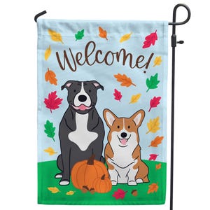 Pick Your Pet Fall Garden Flag - Personalized Pet Yard Flag - Autumn Yard Decor – Cute Pet Welcome Sign - Gifts for Dog Lovers