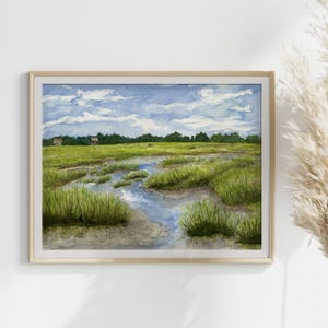 Summer at Fish Haul Beach Hilton Head Island 12&quot;x9&quot;  Watercolor Giclée Fine Art Print matted to 16&quot; x 12&quot;