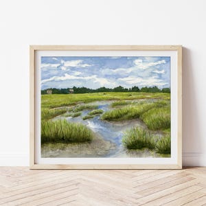 &quot;Holton Head Island &quot;&quot;Marsh&quot;&quot; Aquarell Kunstdruck: &quot;&quot;Fish Haul Beach&quot;&quot; Giclée.&quot;