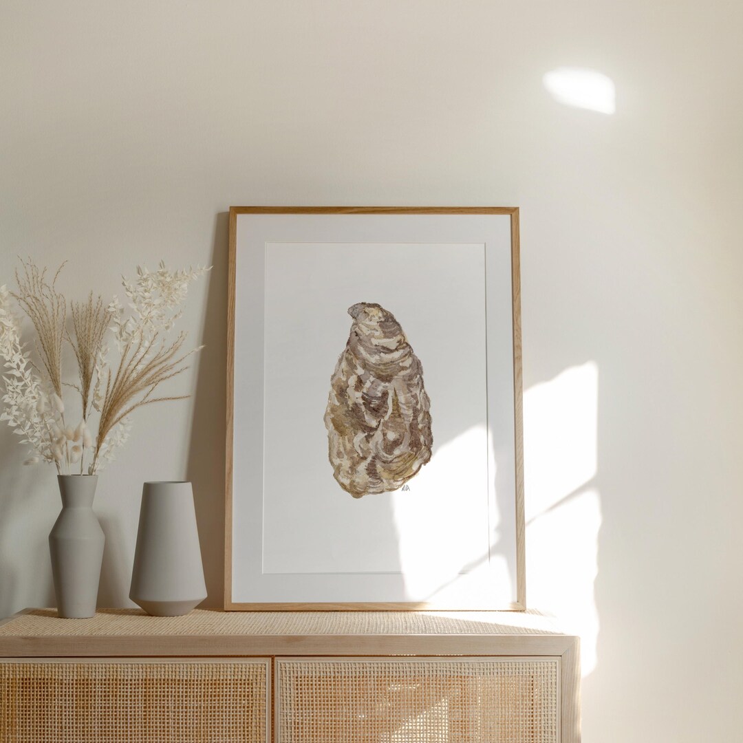 Oyster Shell Watercolor Art Print: Coastal Nature Study (8x10) - Etsy