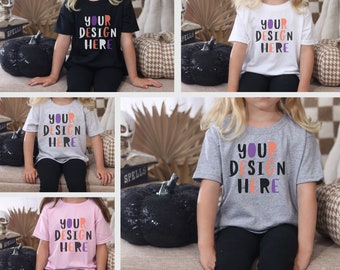 Halloween Gildan 5000B Mockup Bundle, Gildan Kids Tshirt Mockup Bundle, Youth Mockup, Toddler Mockup, Kids Shirt Mockups, Black, Grey, Ash
