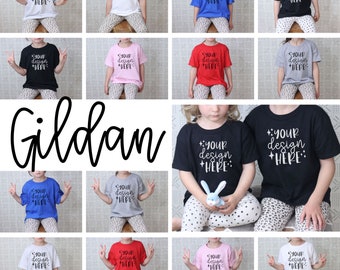 Kids Mockup Bundle, Toddler Mock Ups, Gildan 5000T Mockup Bundle, Youth Tshirt Mockup, Kid Tshirt Mockup, Real Model, Red, Black, Sport Grey