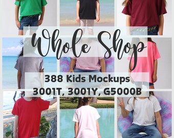 Whole Shop, Gildan G5000b Mockup, BC3001Y Mockup, Kids Mockup Gildan G5000b, BC3001T Toddler Mockup, Summer Family, Kids T-shirt Mockups
