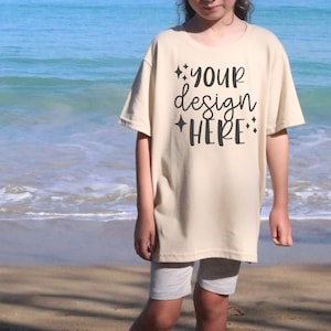 Kids Mockups Sand, Gildan 5000b Mockup Sand, Beach Mockup, Youth Tshirt Mockup, Toddler Tshirt Mockup